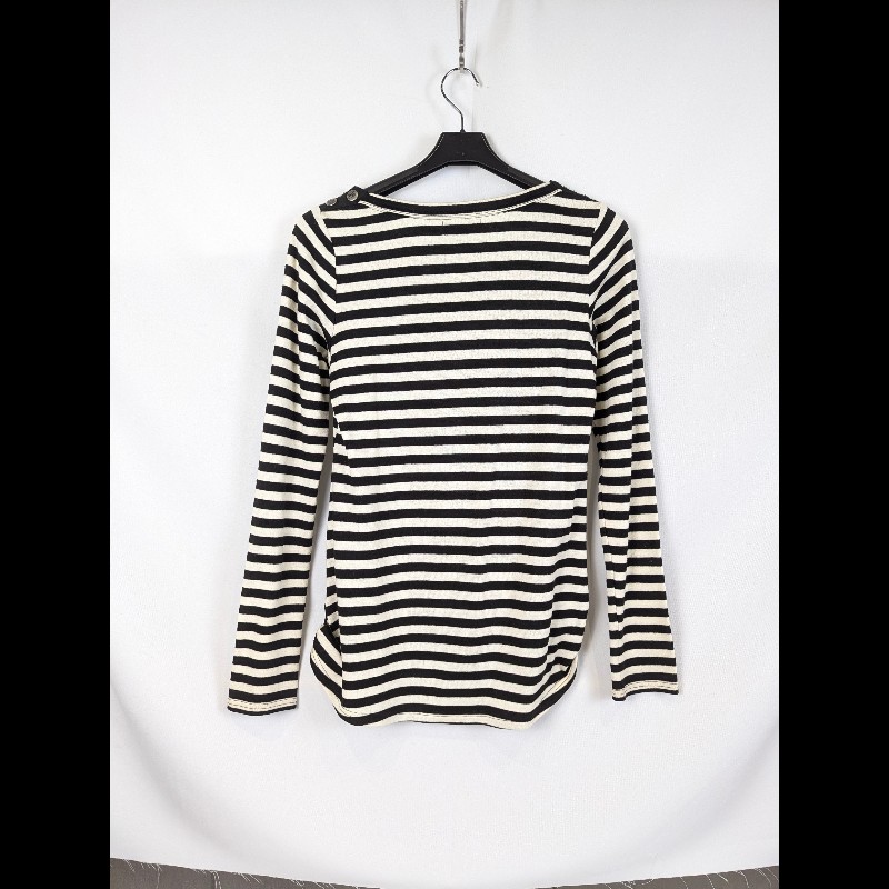 莉亞精品♡Burberry 黑白條紋長袖上衣 尺碼38 二手美品-1