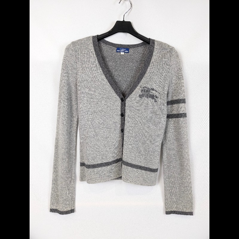 莉亞精品♡Burberry 深灰毛料針織衫 尺碼38 二手美品-0