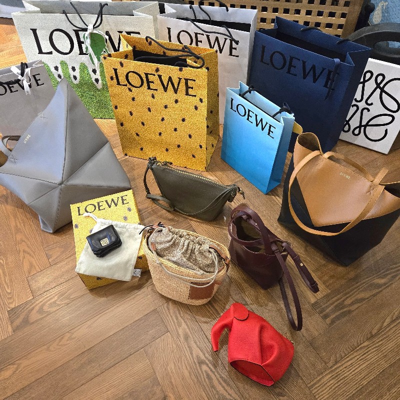 【全新】LOEWE酒椰纖維和小牛皮Pochette斜背包 (已絕版)-5