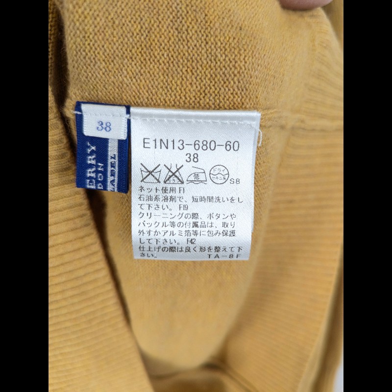 莉亞精品♡Burberry 灰黃拼接針織衫 尺碼38 二手美品-2