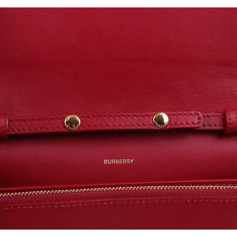 【包稅】BURBERRY 復古格紋紅色迷你鏈條單肩包-3