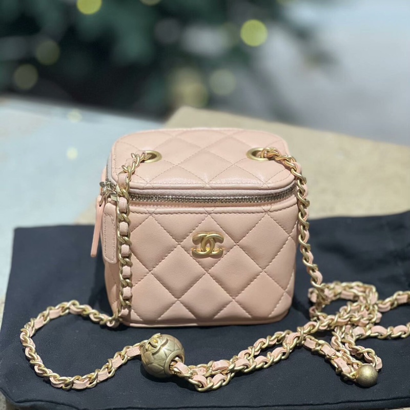 全網最低價✨97新 Chanel 金球小盒子 裸色-0