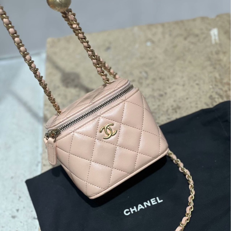 全網最低價✨97新 Chanel 金球小盒子 裸色-3
