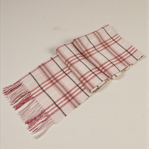 莉亞精品♡Burberry 粉色格紋圍巾 二手