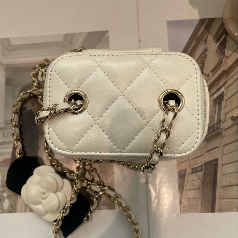 【90%新 ✨ 全網最低價】Chanel 白金小盒子 山茶花特別款-5