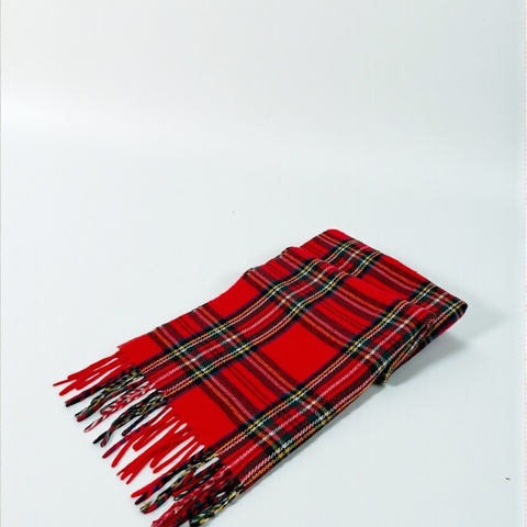 莉亞精品♡ Burberry 紅底格紋圍巾 二手美品