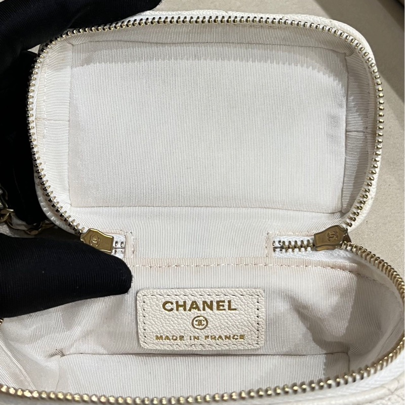 【95%新 ✨ 全網最低價】Chanel 荔枝皮白金小盒子-15