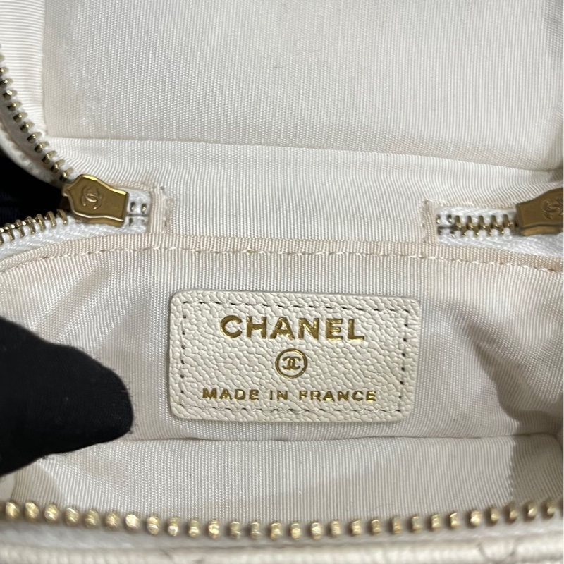 【95%新 ✨ 全網最低價】Chanel 荔枝皮白金小盒子-17