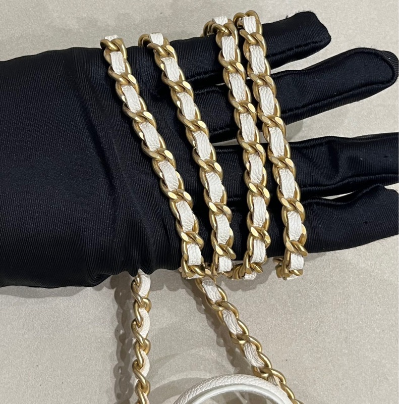 【95%新 ✨ 全網最低價】Chanel 荔枝皮白金小盒子-19