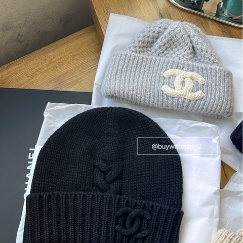 ⭐️賣場有滿額折扣⭐️香奈兒 最新秋冬款 黑色毛帽