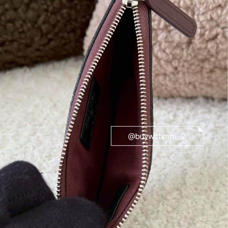 ⭐️賣場有滿額折扣⭐️香奈兒 黑色銀釦一字拉鏈零錢包-5