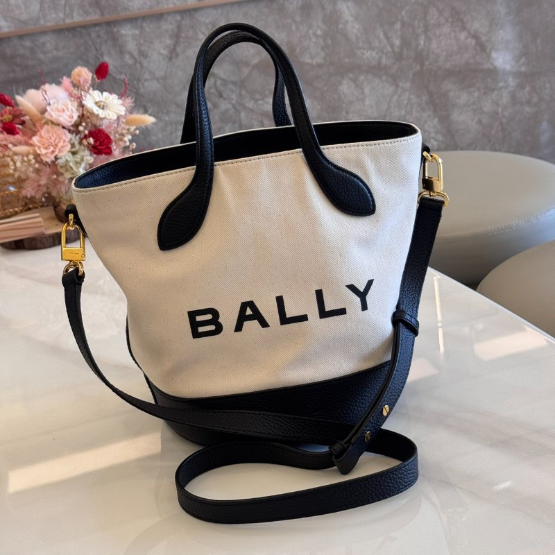 *SHIHNA名牌精品* Bally Bar 帆布 牛皮水桶包-0