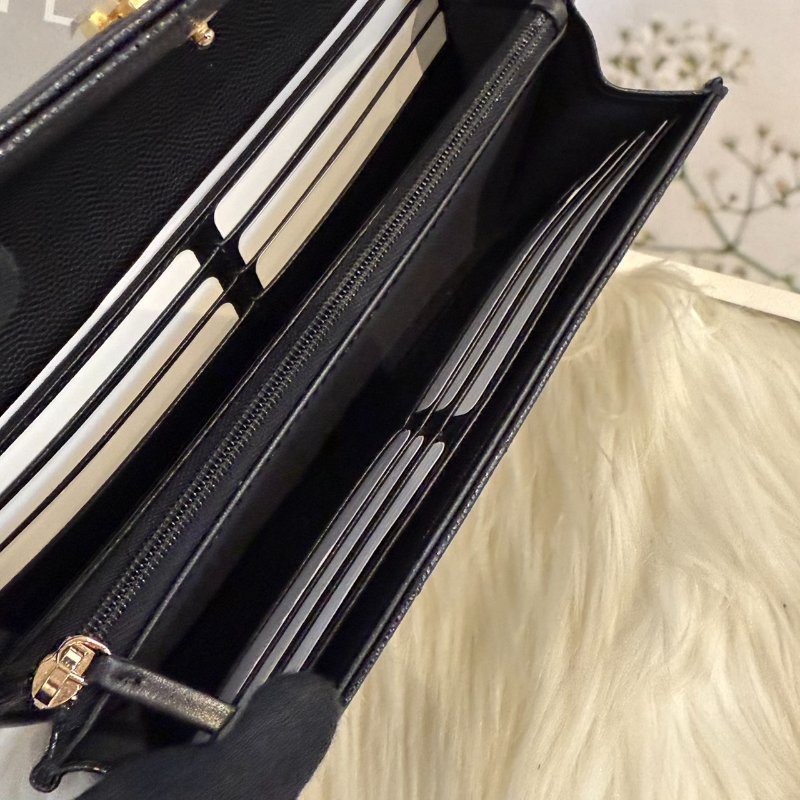 全新 香奈兒 BOY荔枝黑金長夾-3