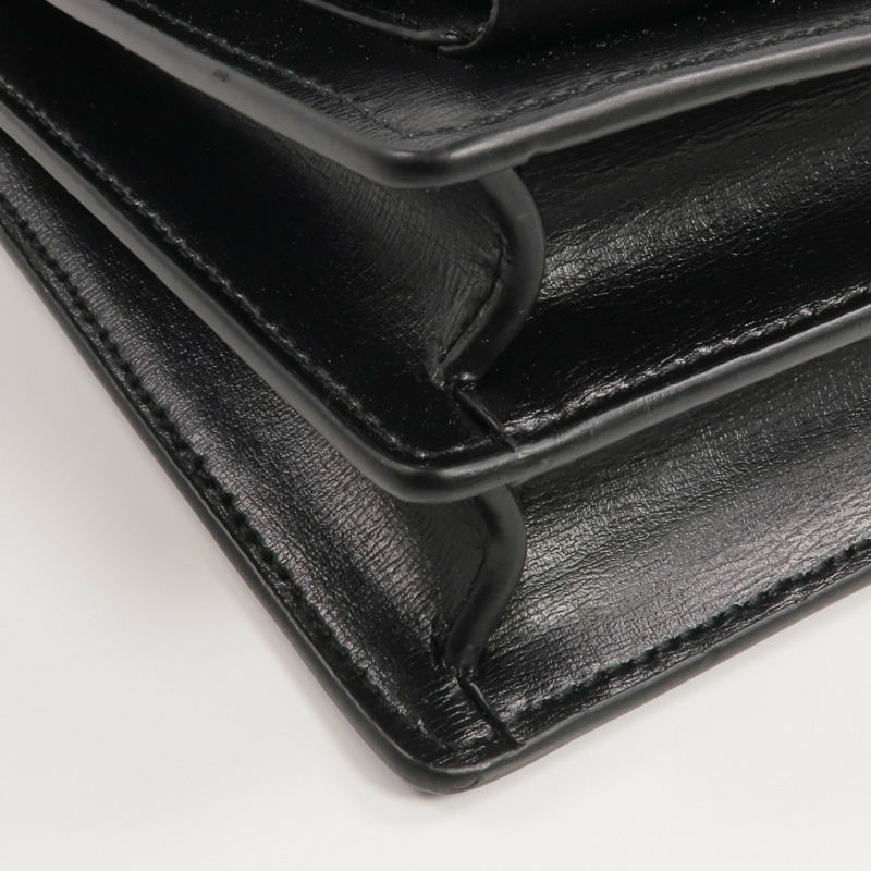 SAINT LAURENT 牛皮皮革Sunset Medium銀扣鏈帶肩背袋-11