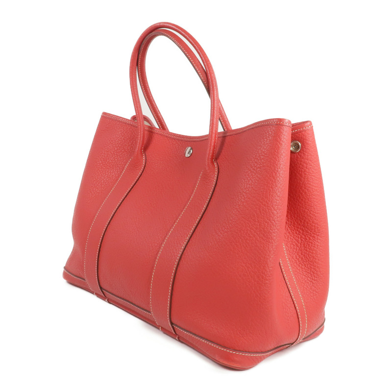 HERMES Clemence皮革Garden Party PM銀扣手挽袋-1