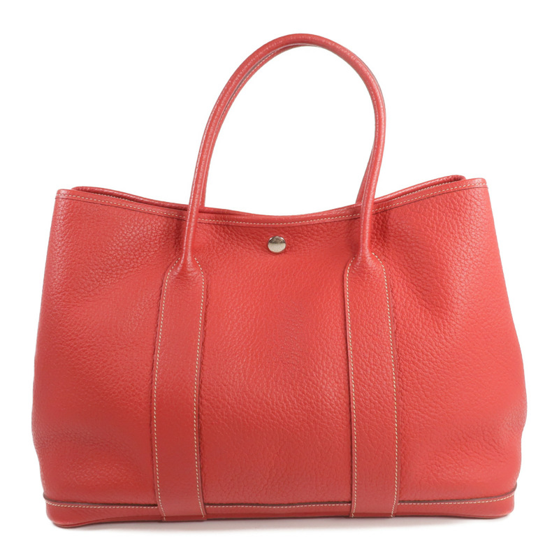 HERMES Clemence皮革Garden Party PM銀扣手挽袋-2