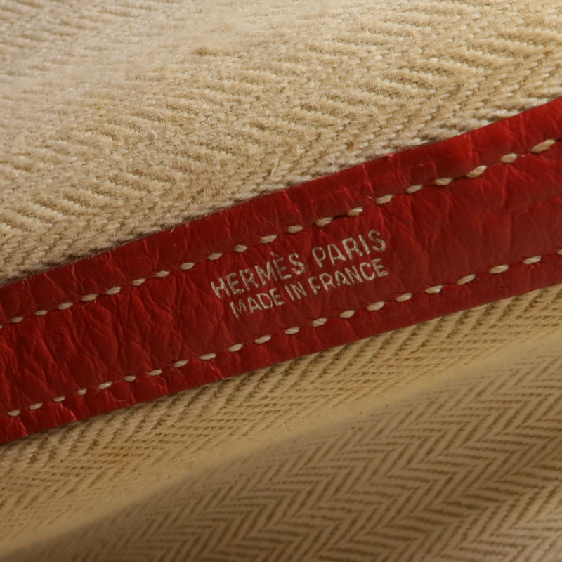 HERMES Clemence皮革Garden Party PM銀扣手挽袋-5