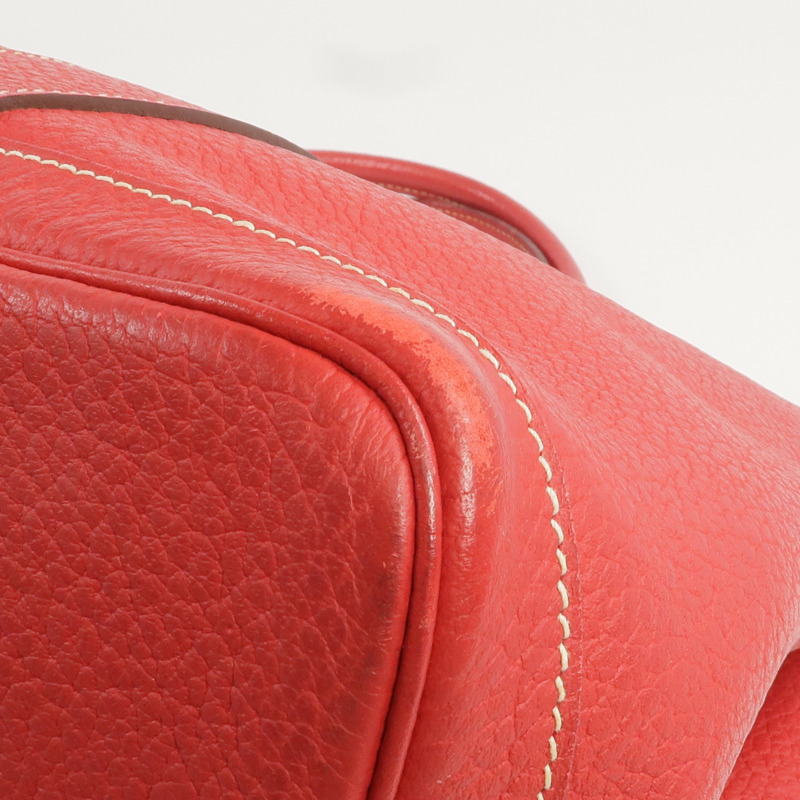 HERMES Clemence皮革Garden Party PM銀扣手挽袋-10