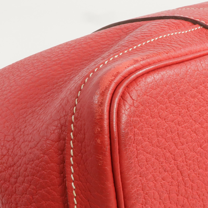 HERMES Clemence皮革Garden Party PM銀扣手挽袋-11