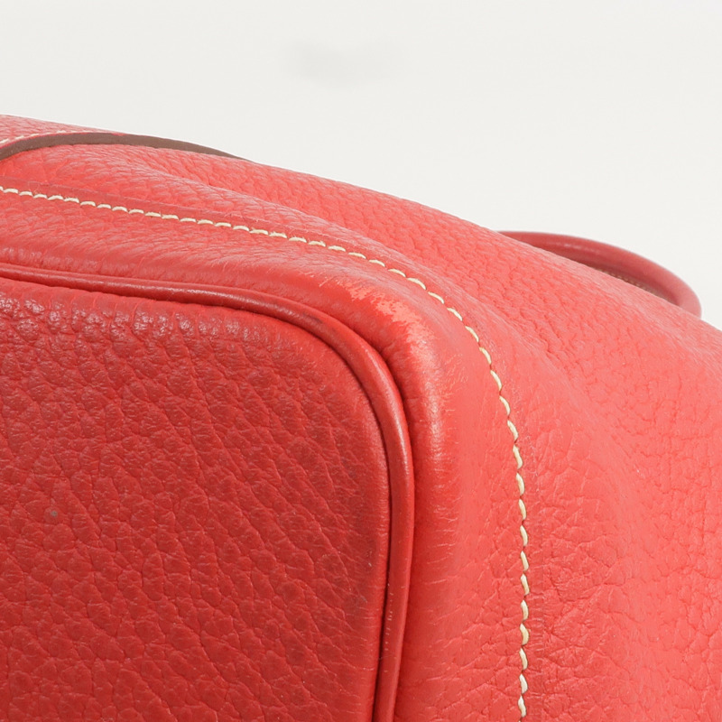 HERMES Clemence皮革Garden Party PM銀扣手挽袋-12