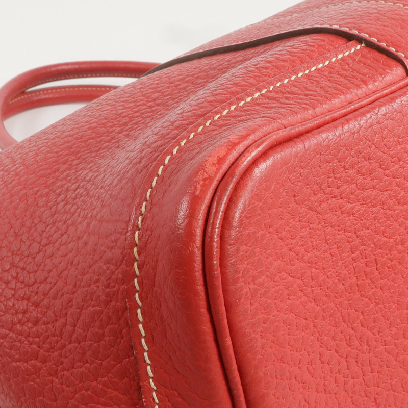 HERMES Clemence皮革Garden Party PM銀扣手挽袋-13