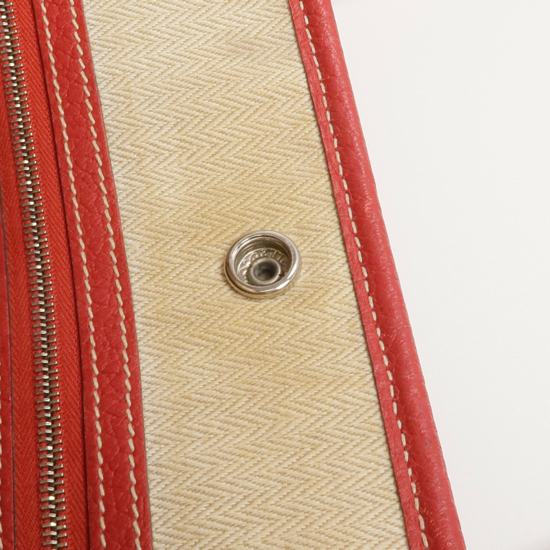 HERMES Clemence皮革Garden Party PM銀扣手挽袋-15