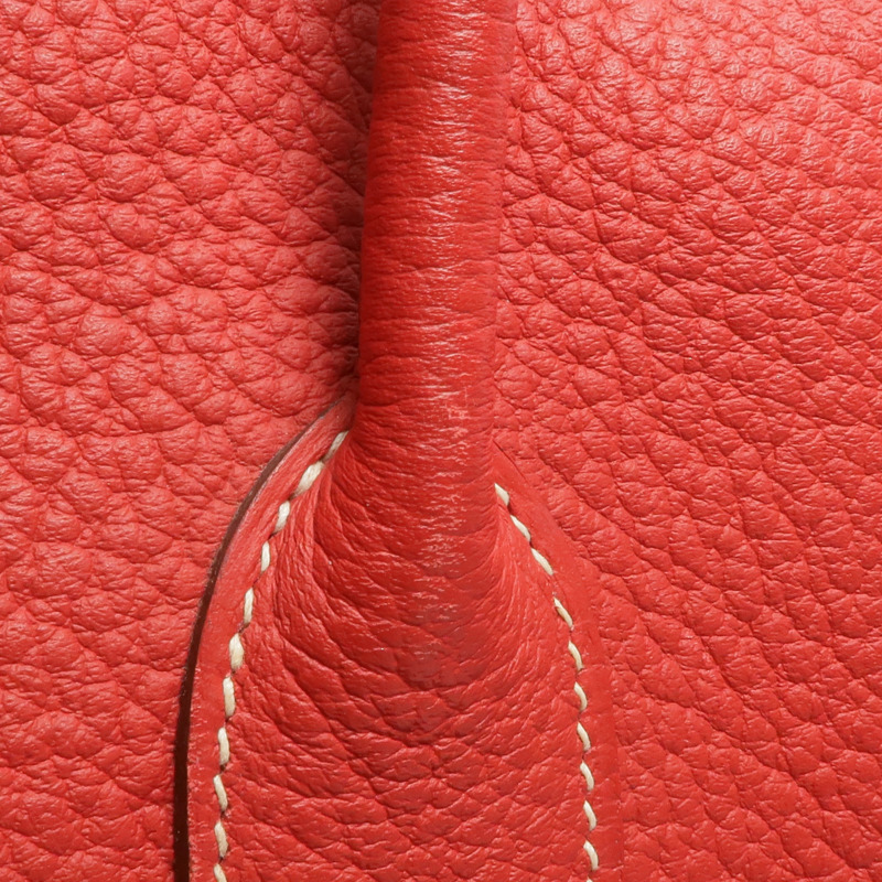 HERMES Clemence皮革Garden Party PM銀扣手挽袋-20