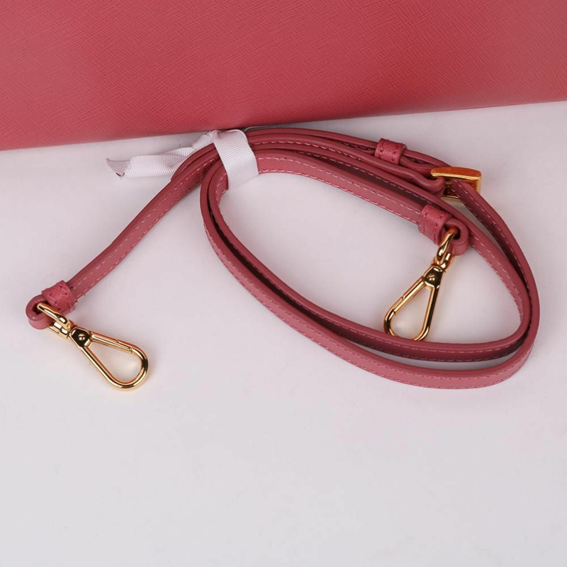 【包稅】PRADA Saffiano Lux 粉紅雙肩包-6
