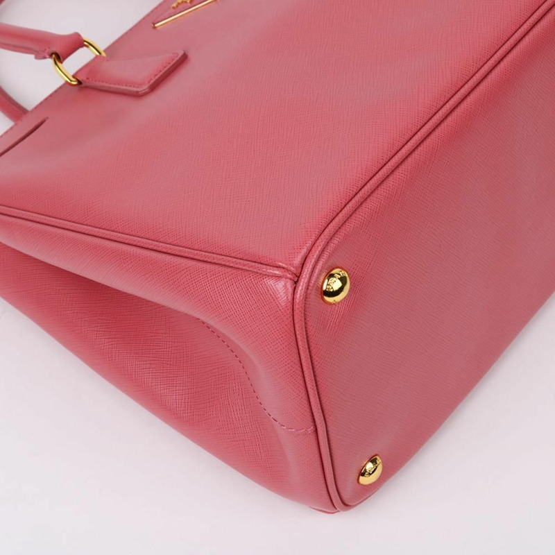 【包稅】PRADA Saffiano Lux 粉紅雙肩包-8