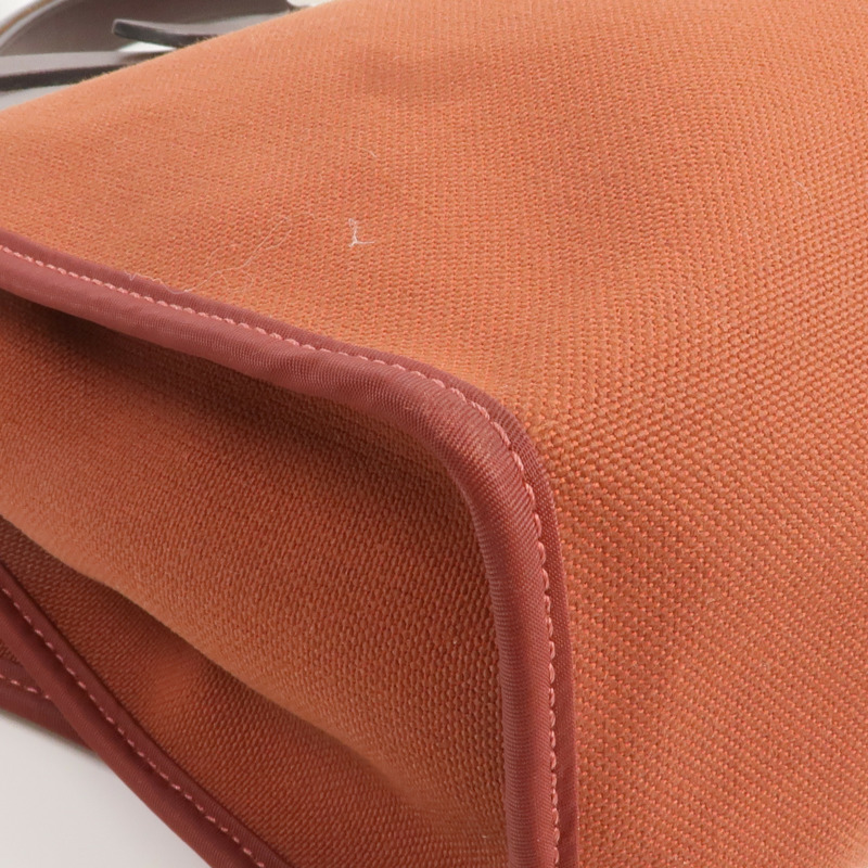 HERMES 帆布/皮革Herbag PM銀扣手挽肩背兩用袋Rouge Garance-13