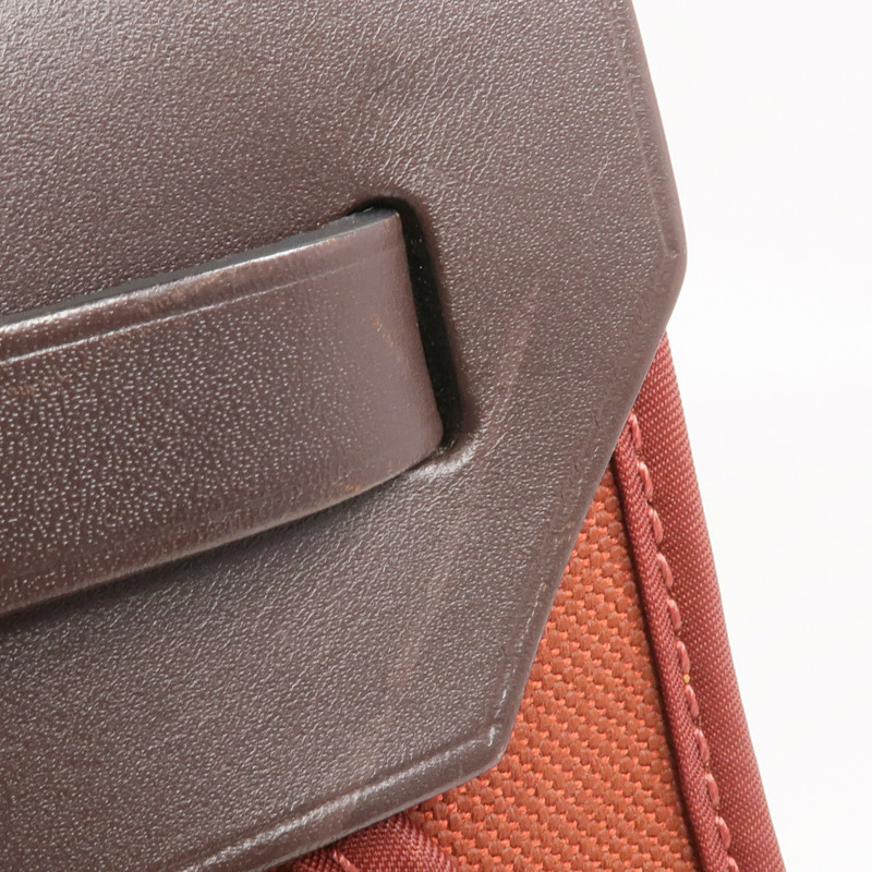 HERMES 帆布/皮革Herbag PM銀扣手挽肩背兩用袋Rouge Garance-16