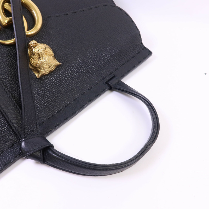 GUCCI 牛皮皮革GG Marmont Top Handle金扣手挽袋-4
