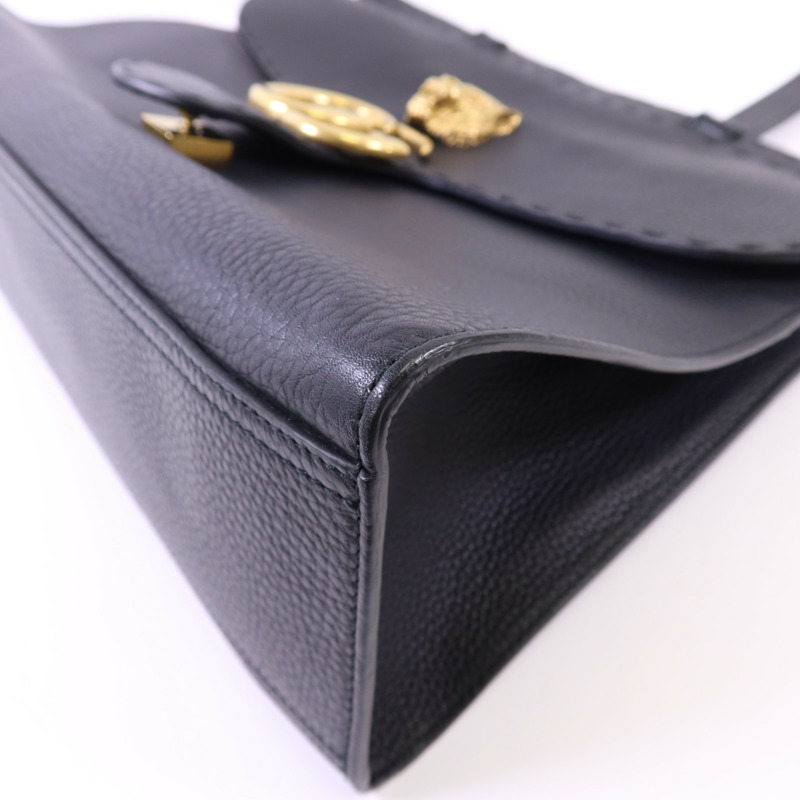 GUCCI 牛皮皮革GG Marmont Top Handle金扣手挽袋-10
