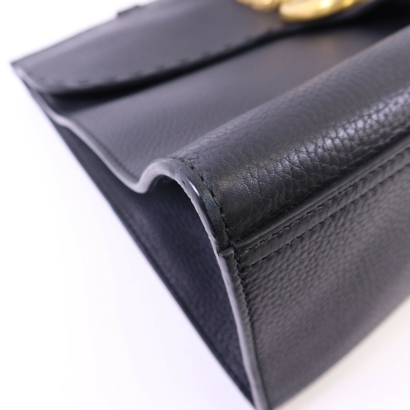 GUCCI 牛皮皮革GG Marmont Top Handle金扣手挽袋-11