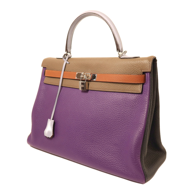 HERMES Togo皮革Kelly 32銀扣手挽肩背兩用袋-2