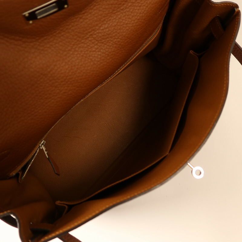 HERMES Togo皮革Kelly 32銀扣手挽肩背兩用袋-4