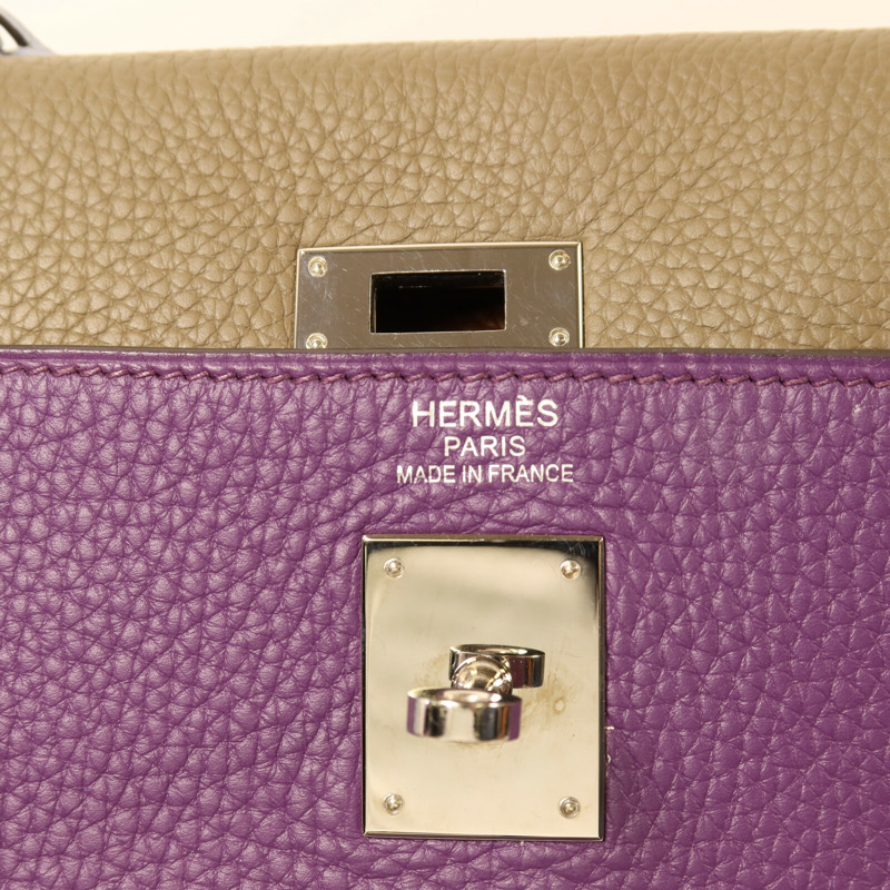 HERMES Togo皮革Kelly 32銀扣手挽肩背兩用袋-5