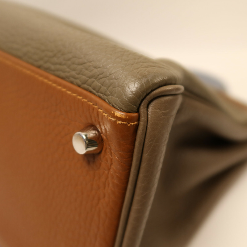 HERMES Togo皮革Kelly 32銀扣手挽肩背兩用袋-11