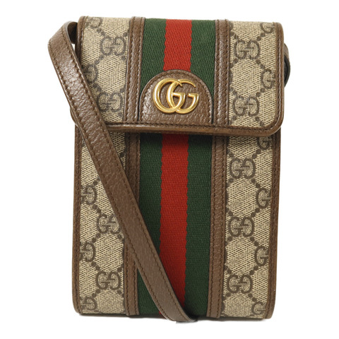 GUCCI 塗層帆布Ophidia金扣肩背袋