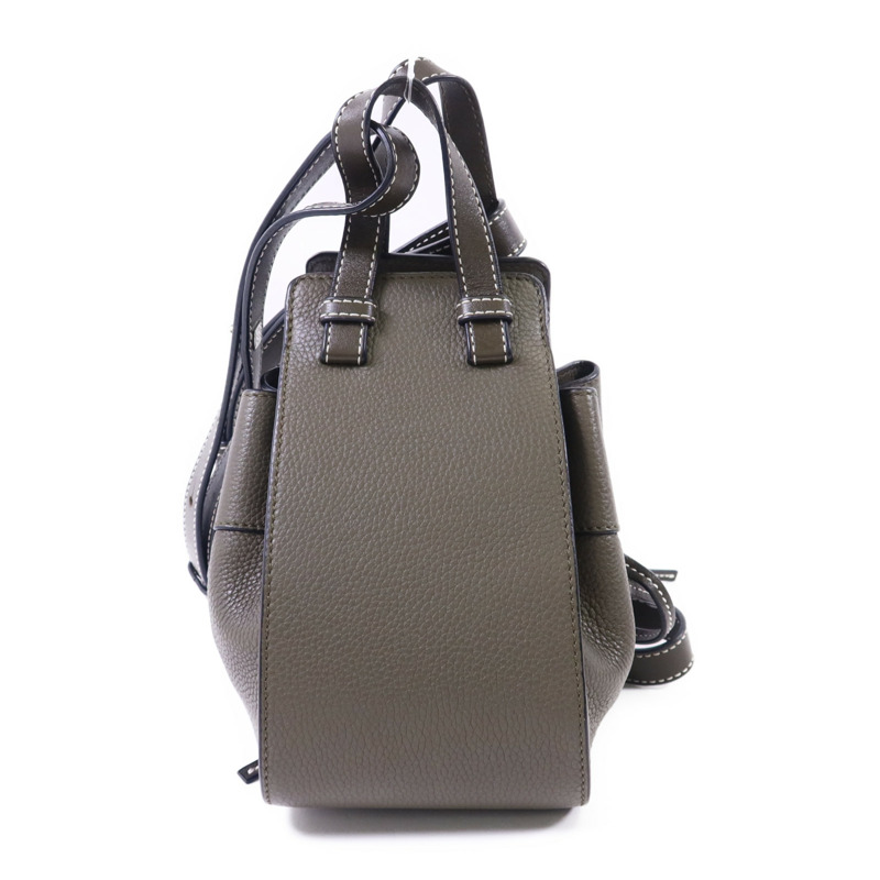 LOEWE 牛皮皮革Mini Hammock Bag銀扣手挽肩背兩用袋-1