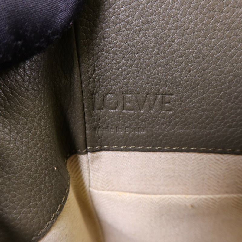 LOEWE 牛皮皮革Mini Hammock Bag銀扣手挽肩背兩用袋-6