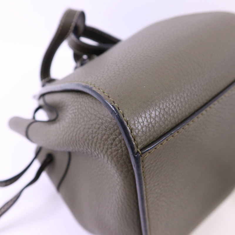 LOEWE 牛皮皮革Mini Hammock Bag銀扣手挽肩背兩用袋-10