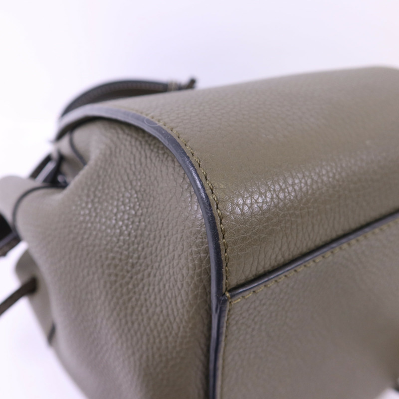 LOEWE 牛皮皮革Mini Hammock Bag銀扣手挽肩背兩用袋-12