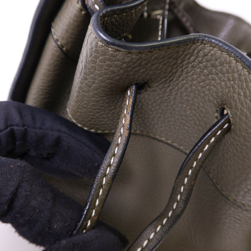 LOEWE 牛皮皮革Mini Hammock Bag銀扣手挽肩背兩用袋-16