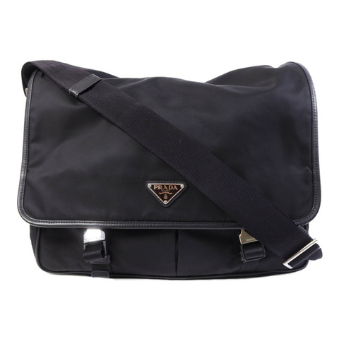 PRADA 尼龍Messenger Bag銀扣肩背袋