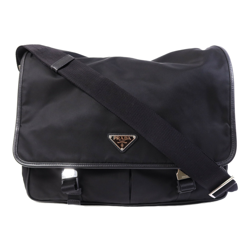 PRADA 尼龍Messenger Bag銀扣肩背袋-0