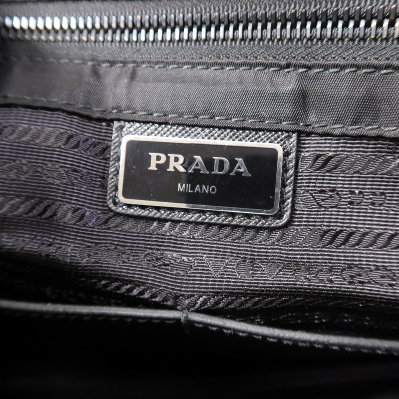 PRADA 尼龍Messenger Bag銀扣肩背袋-5