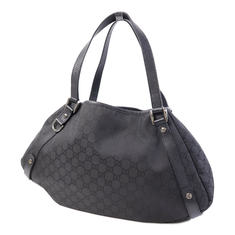 GUCCI 帆布Shoulder Bag銀扣肩背袋-2