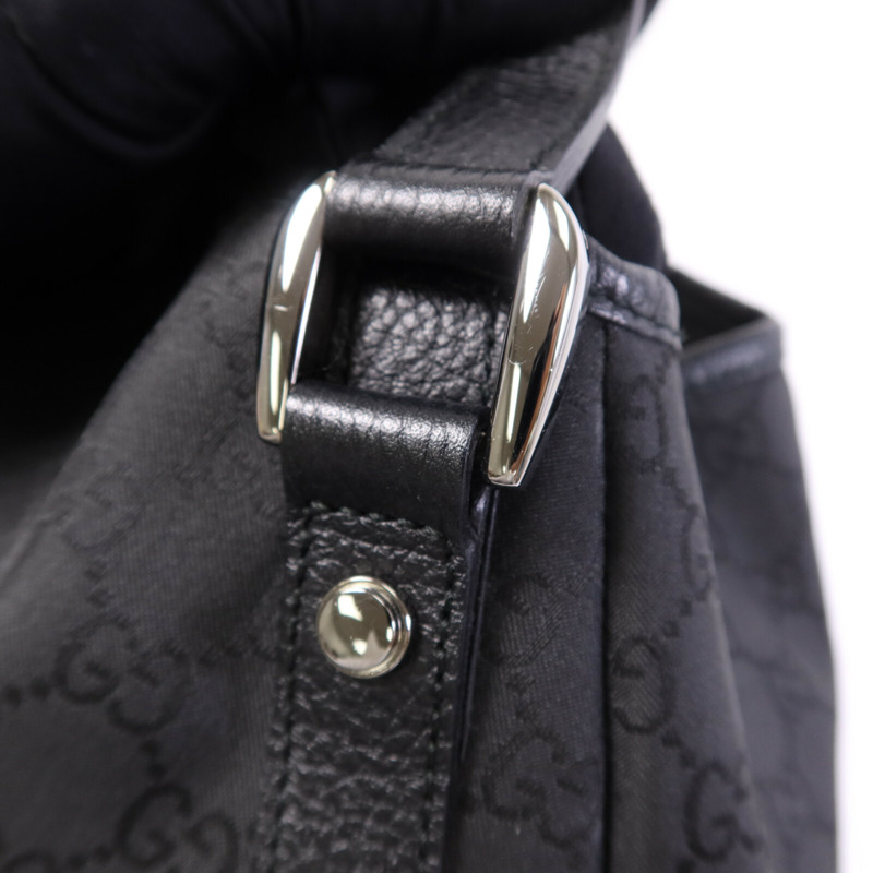 GUCCI 帆布Shoulder Bag銀扣肩背袋-6