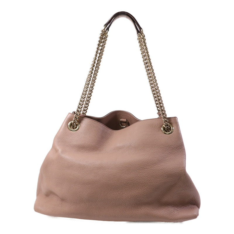 GUCCI 牛皮皮革Shoulder Bag金扣鏈帶肩背袋-1